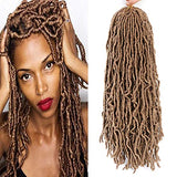 WIGENIUS 6 Packs New Faux Locs Crochet Hair Natural Soft Locs Goddess Locs Braiding Hair For Women Curly Wavy Faux Locs Crochet Synthetic Hair Extensions(18inch,T27)