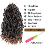 WIGENIUS 6 Packs New Faux Locs Crochet Hair Natural Soft Locs Goddess Locs Braiding Hair For Women Curly Wavy Faux Locs Crochet Synthetic Hair Extensions(18inch,T27)