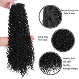 Fashion Icon Hair 22'' Synthetic Clip in on Hair Extensions, Double Weft Kinky Jerry Curly/Wavy Full Head False Hairpieces for Women 120G 7Pcs/Lot-Natural Black 1B Color : Beauty