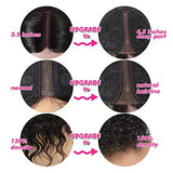Brazilian Human Hair Short Curly Wigs for Black Women Human Hair Glueless Deep Wave Curly Wigs for Women Bob Wigs With Middle Part Lace Natutal Color(12 inches with 150% density) : Beauty