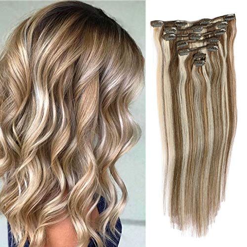 Remy Clip in Hair Extensions Blonde Balayage 70grams 15