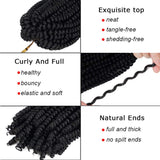 3 Pack Spring Twist Ombre Colors Crochet Braids Synthetic Braiding Hair Extensions Low Temperature Fiber (M1B-Grey)