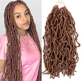 WIGENIUS 6 Packs New Faux Locs Crochet Hair Natural Soft Locs Goddess Locs Braiding Hair For Women Curly Wavy Faux Locs Crochet Synthetic Hair Extensions(18inch,T27)