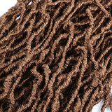 WIGENIUS 6 Packs New Faux Locs Crochet Hair Natural Soft Locs Goddess Locs Braiding Hair For Women Curly Wavy Faux Locs Crochet Synthetic Hair Extensions(18inch,T27)