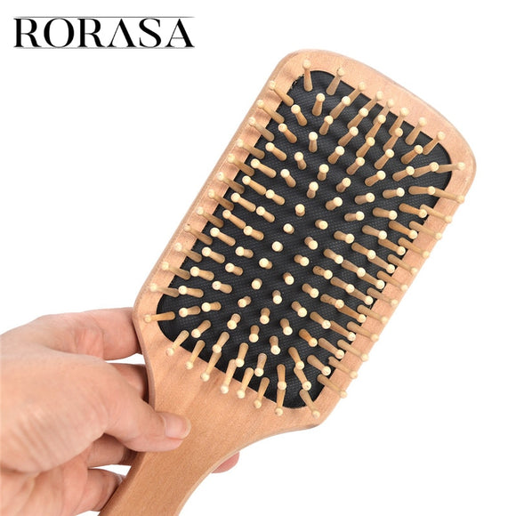 1pcs Care Hairdressing Massager Comb Anti Static Natural Wooden Bamboo Hair Vent Brush Brushes Care And Beauty Spa Salon Comb