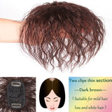AILIADE Real Topper human hair Closure Clip Natural Black Brown for Women Hair Extensions hair pieces True invisibility wig
