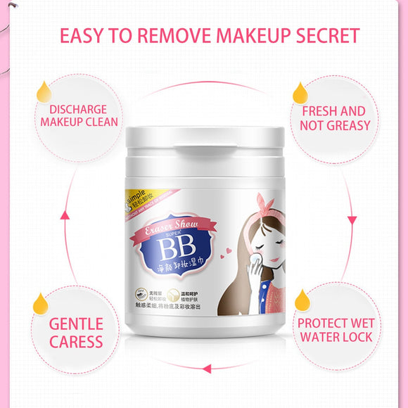 100 Sheets Make Up Remover Wipes Face Eye Lips Deep Cleansing Dirt Cosmetics Vestigital Cotton Pads Moisturizing Skin Care TSLM2